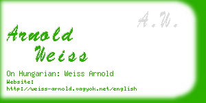 arnold weiss business card